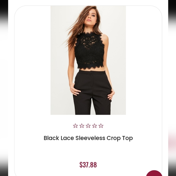 Zara Black Lace Sleeveless Crop top - Picture 8 of 12